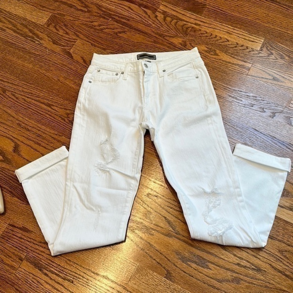 J. Crew Point Sur White Distressed Jeans